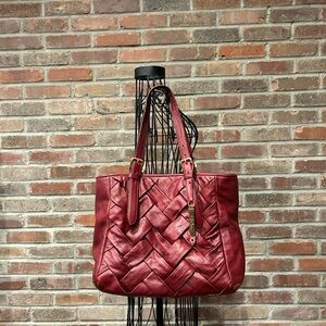 Cole Haan Leather Burgundy Prudence Handbag